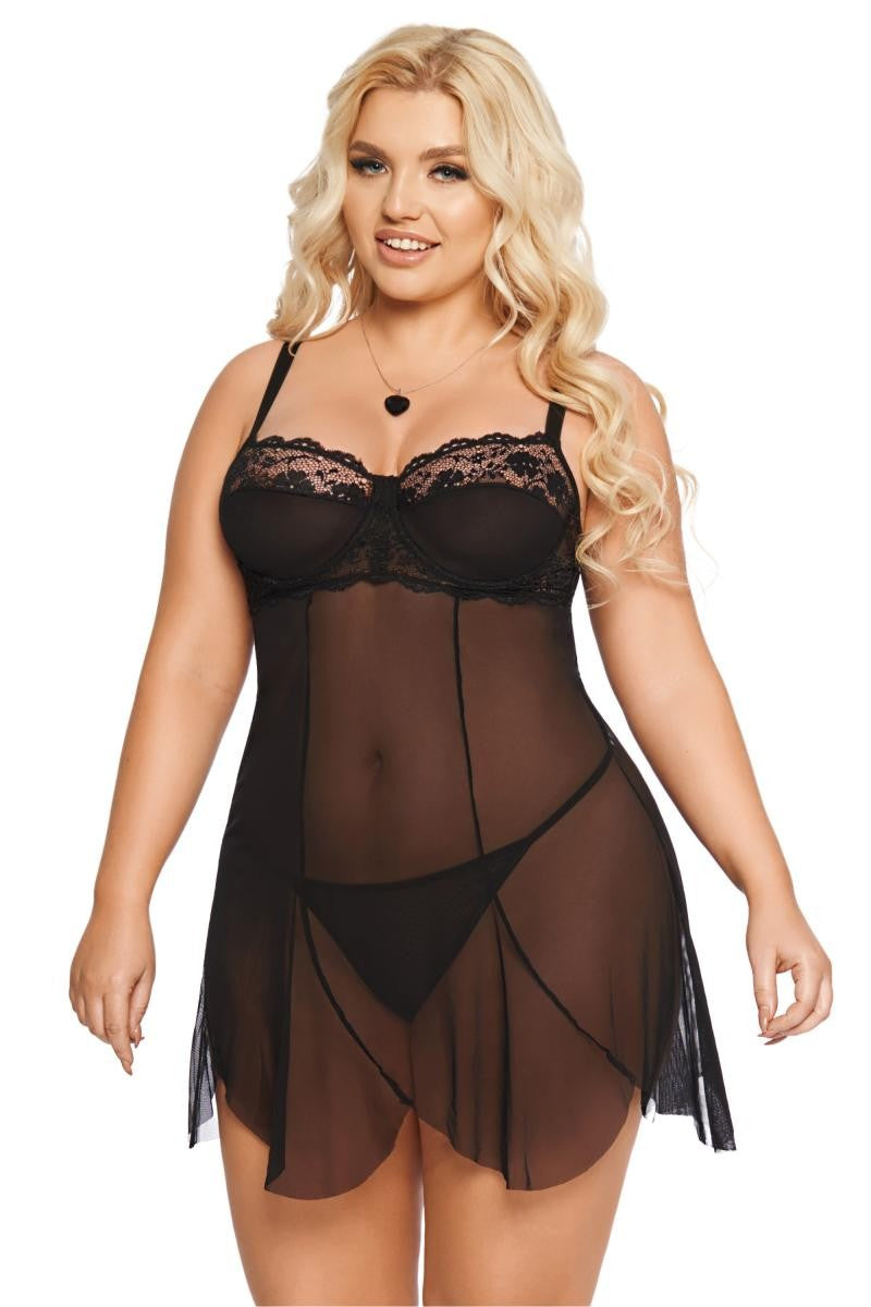 Schwarzes Chemise 1895 von Softline Pluse Size Collection Schwarzes Chemise 1895 von Softline Pluse Size Collection